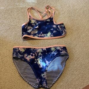 athleta girl reversible bathing suit size 12-14
